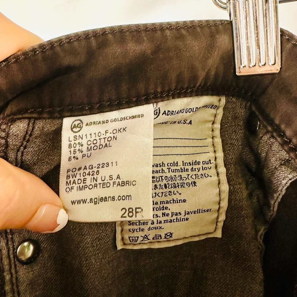AG Adriano Goldschmied The Stilt Cigarette Leg Jeans Brown Stretch 28R - Picture 7 of 10